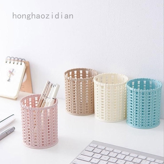 Hộp Đựng Bút Hình Tròn Bằng Nhựa Thiết Kế Khoét Rỗng Đơn Giản Chống Trầy Xước Giá Đỡ