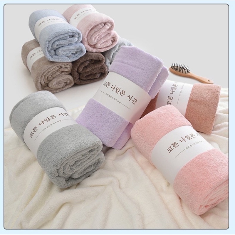 Khăn Tắm Cao Cấp - Xuất Hàn Cực Mềm Mại, Thấm Hút, Phù Hợp Dùng Cho Em Bé Sơ Sinh, Người Lớn