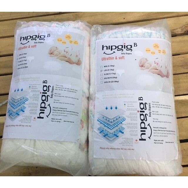 Bỉm trần quần Hipgig 50M 50L 50XL 50XXL 50xxxl