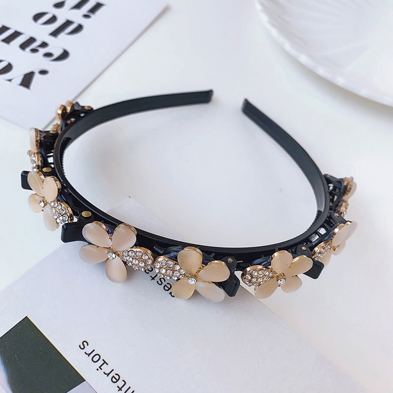 Băng Đô Dây Bện Đính Ngọc Trai Thời Trang Cho Nữ