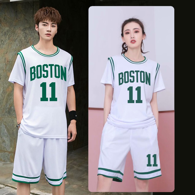 Jersey Y✣✣Bộ quần áo bóng rổ nam và nữ ngắn tay, tập luyện thi đấu gió bf rộng đồng phục đội, giả hai mảnh thoáng