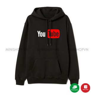 Áo nỉ hoodie nam nữ Youtube chất nỉ bông dày ấm mềm mịn dáng rộng thoải mái