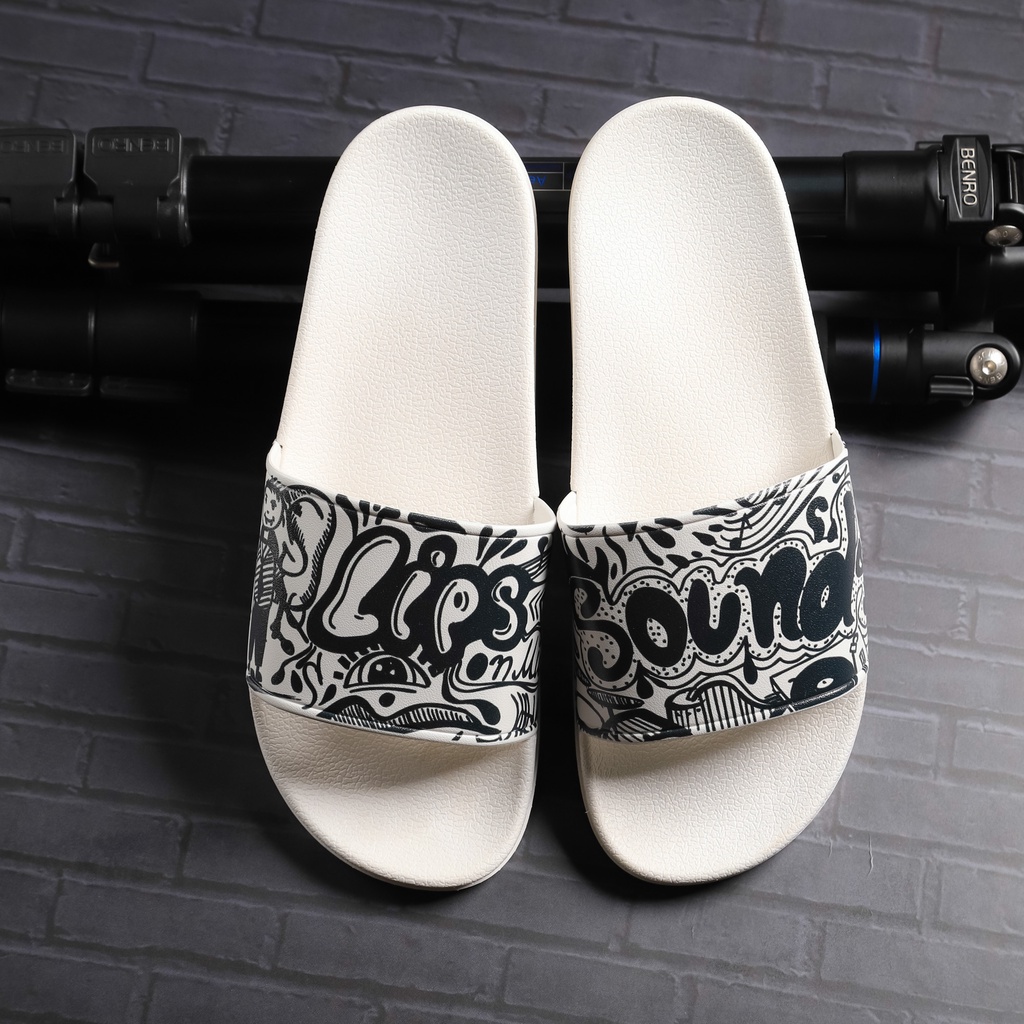 Dép Quai Ngang Unisex DETU DNT10 đế trắng quai trắng