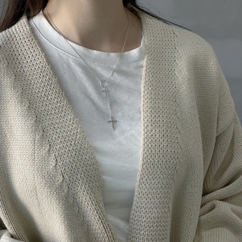 Vòng cổ hợp kim mặt thánh giá nhiều màu sắc