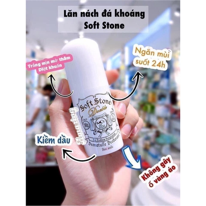 LĂN KHỬ MÙI ĐÁ KHOÁNG NHẬT BẢN DEONATULLE SOFT STONE DOUBLE 20G CHÍNH HÃNG - 9207