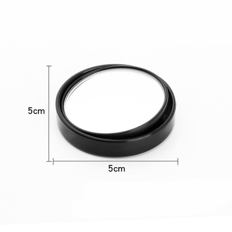 2 Pieces HD Car Round Frame Wide Angle 360 Degree Adjustable Parking Convex Blind Spot Mirror