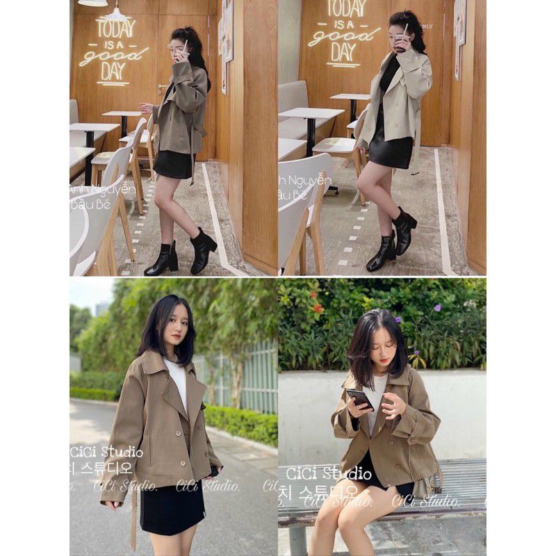 Áo khoác măng tô dáng ngắn