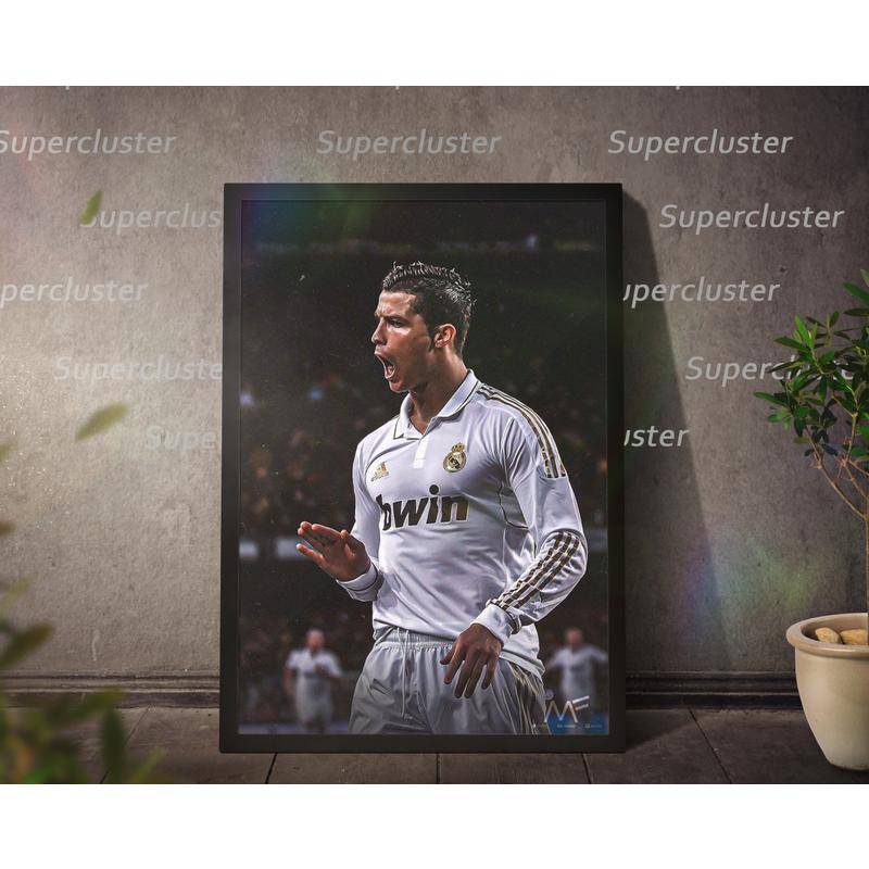 Tranh Vải Bạt Treo Tường In Hình Cầu Thủ Ronaldo