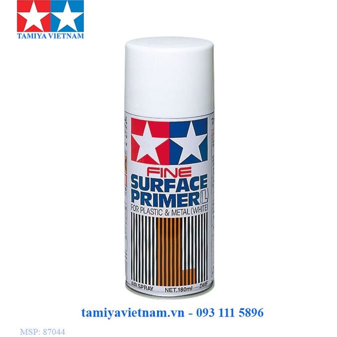 87044 Sơn lót màu trắng TAMIYA FINE SURFACE PRIMER L FOR PLASTIC & METAL (WHITE)