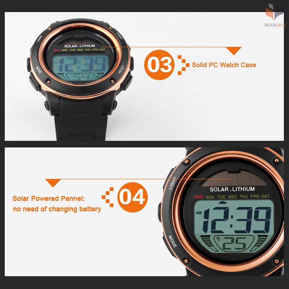 Đồng hồ thể thao kỹ thuật số SKMEI năng lượng mặt trời đa năng kháng nước 5ATM cho nam | BigBuy360 - bigbuy360.vn