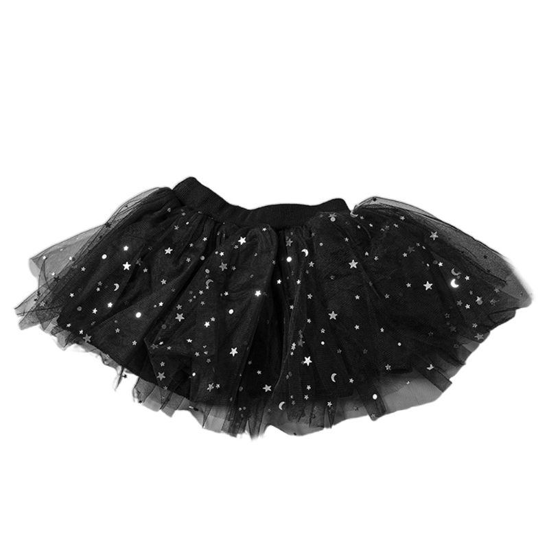 Mary☆Kids Girls Multi Layer Tutu Skirt Glitter Star Sequins Ballet Dance Fluffy Dress