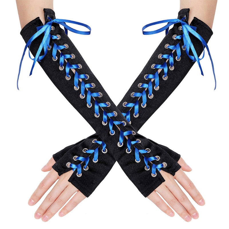 Găng Tay Satin Hở Ngón Giữ Ấm Thoáng Khí Thời Trang Cho Nữ