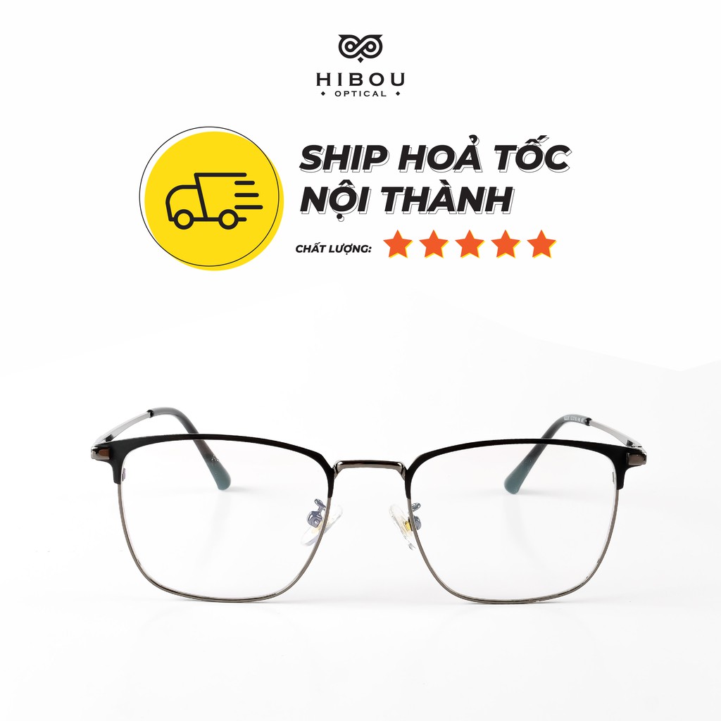 Gọng kính cận nam nữ browline thời trang GT62026 (Hibou Optical tặng hộp và khăn)