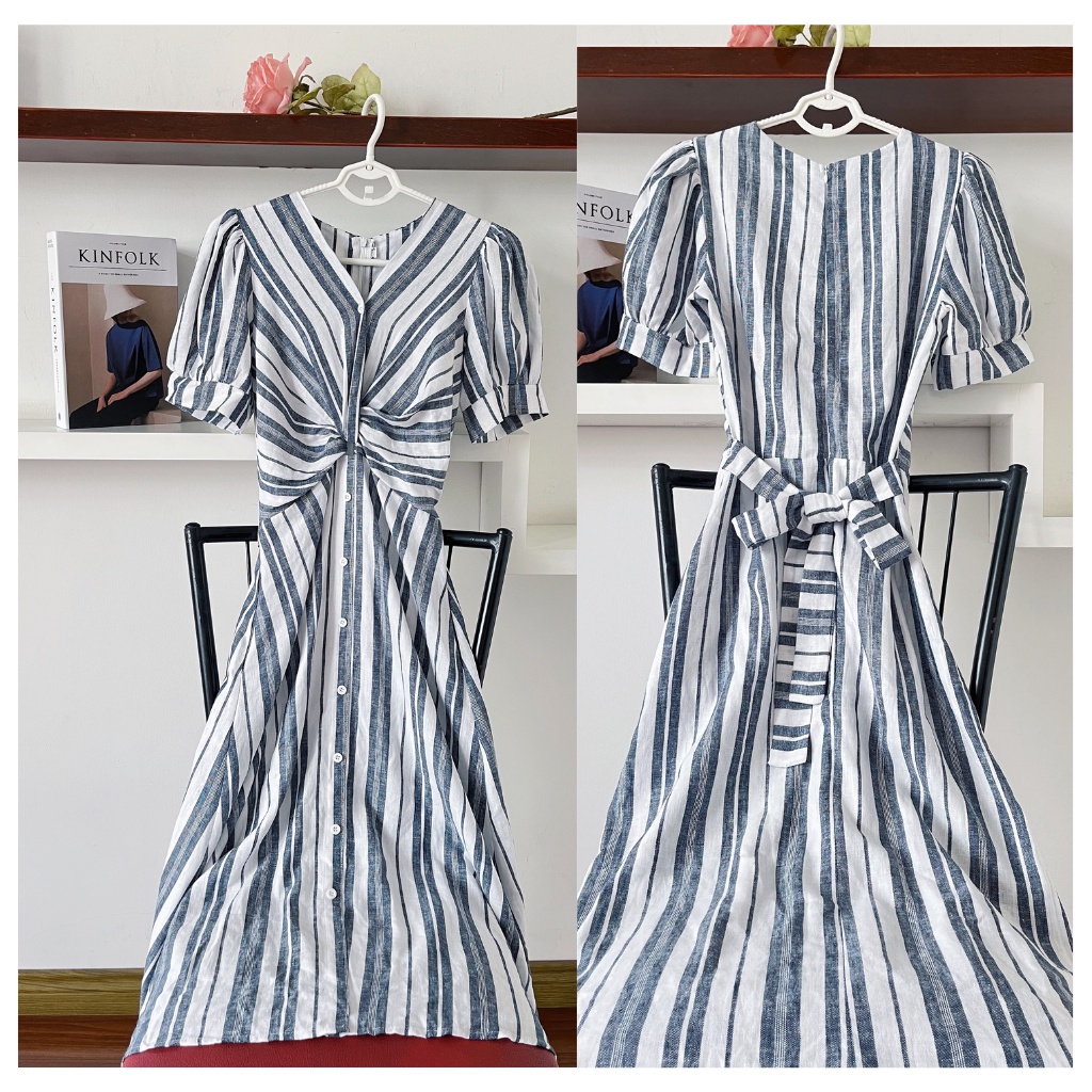 Váy đầm sơ mi dáng dài, váy liền công sở phong cách đầm vintage tiểu thư | BigBuy360 - bigbuy360.vn