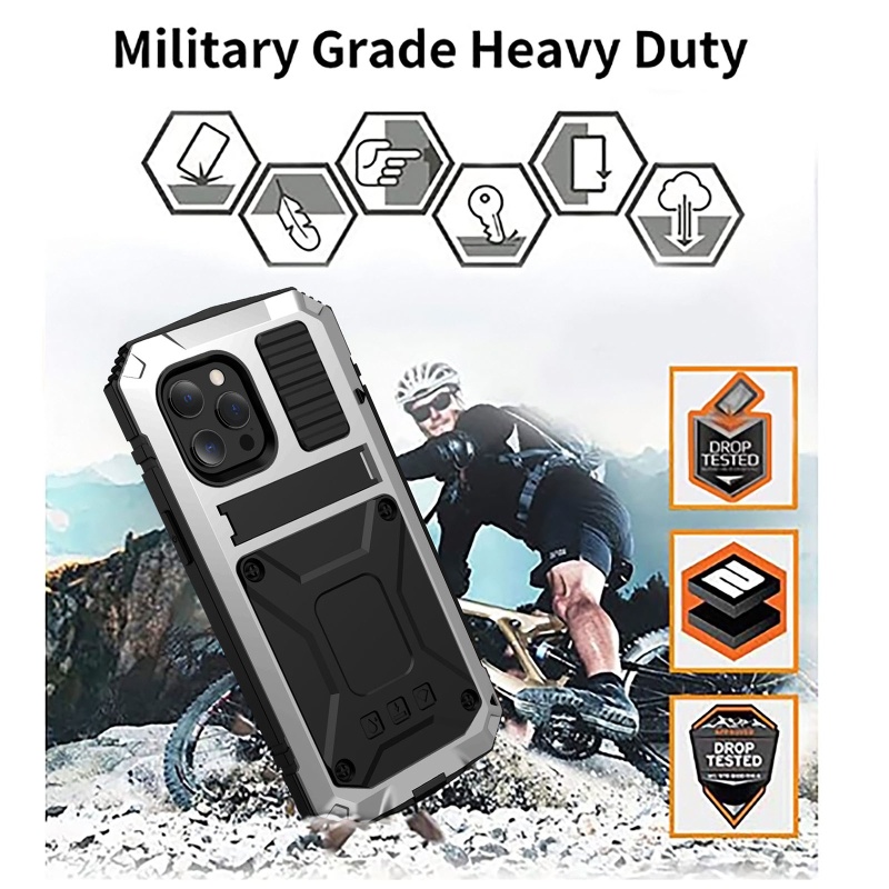 Ốp Điện Thoại Kim Loại Nhiều Lớp Kèm Giá Đỡ Cho phone13