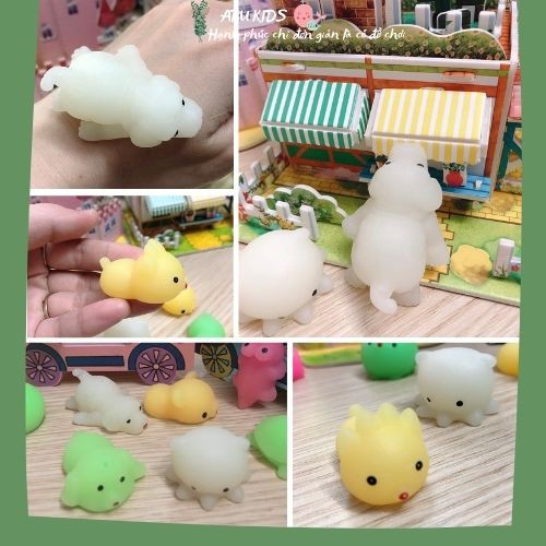 Mochi squishy hình thú 5 con cực dễ thương - Mochi đồ chơi mềm dẻo trang trí và cảm nhận độ dễ thương A378