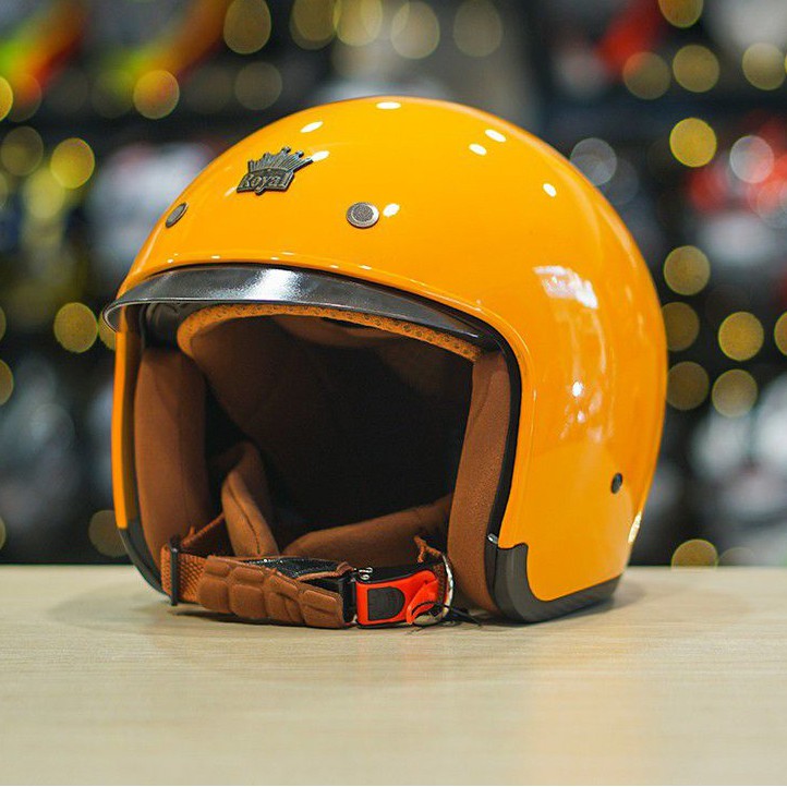 Mũ bảo hiểm Royal M139 kính âm - Vàng cam bóng, Mũ bảo hiểm 3/4 dấu kính chính hãng, video clip thực tế