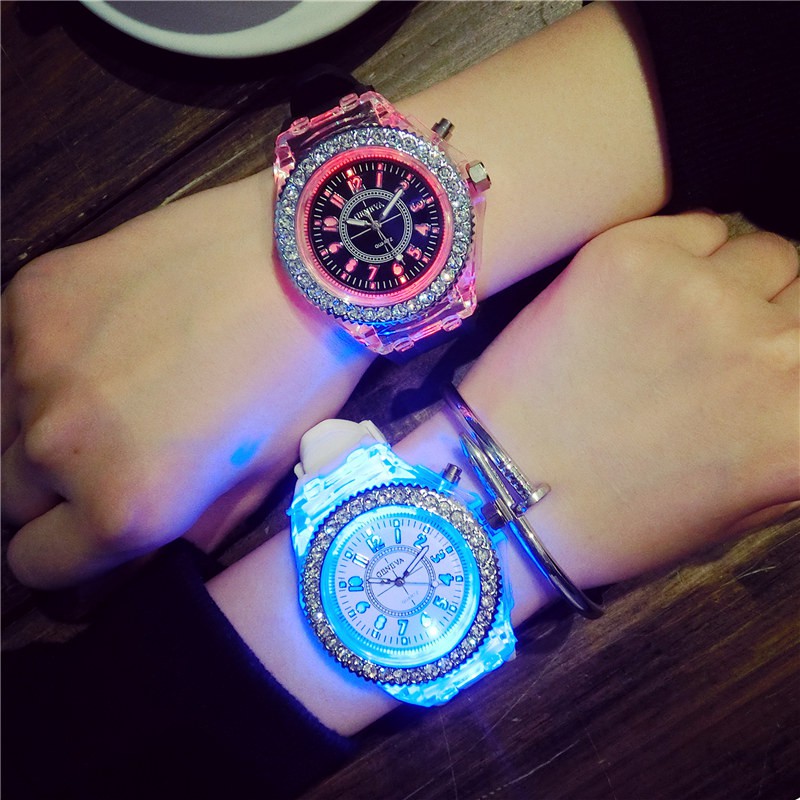 Đồng hồ nam nữ GENEVA đèn led unisex nhiều màu DH90 Miucho | BigBuy360 - bigbuy360.vn