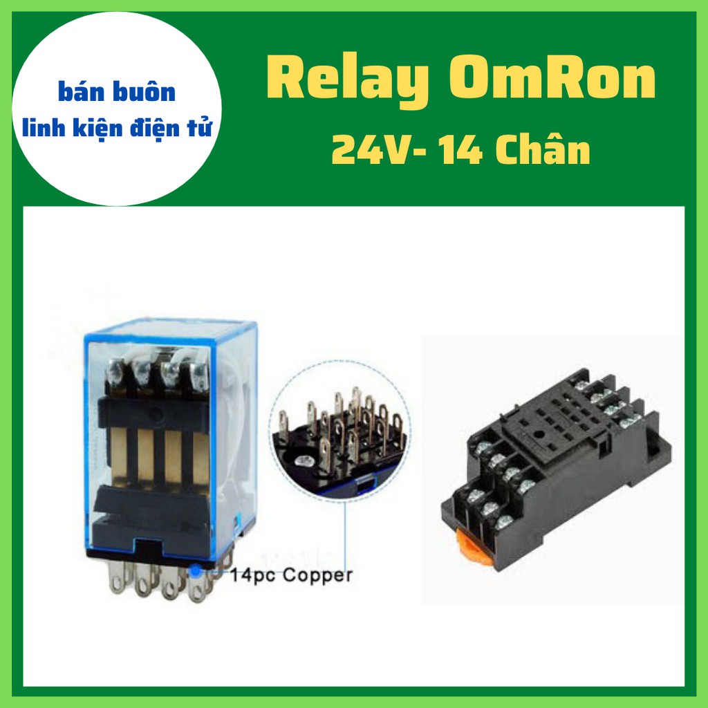 Relay omron 24V 14 chân, Rơ le trung gian, rlay 14 chan 24V