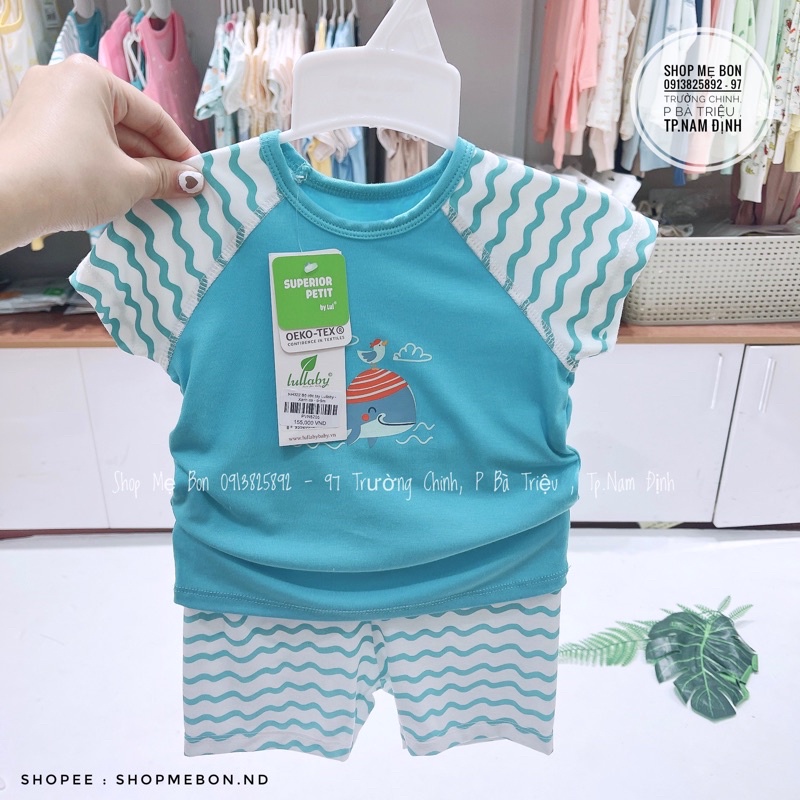 Bộ cộc tay chất peptit hãng Lullaby cho bé