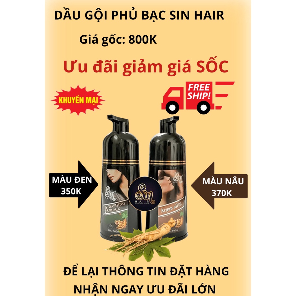 DẦU GỘI PHỦ BẠC SIN HAIR NHẬT BẢN CHÍNH HÃNG 500ML, THẢO DƯỢC NHUỘM ĐEN TÓC NÂU TÓC NHÂN SÂM