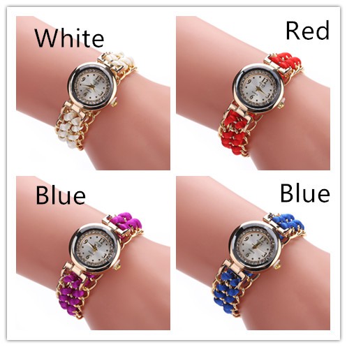 Đồng Hồ Analog Máy Quartz Dây Bện Đính Đá Thời Trang | BigBuy360 - bigbuy360.vn