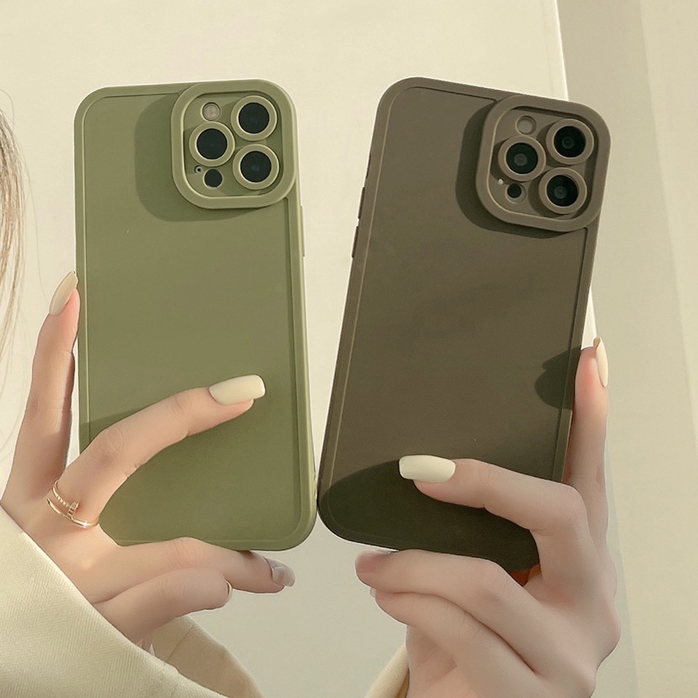 Ốp Điện Thoại Màu Trơn Phong Cách Cho iPhone X XR XS Max 11 12 13 14 Pro Max Plus
