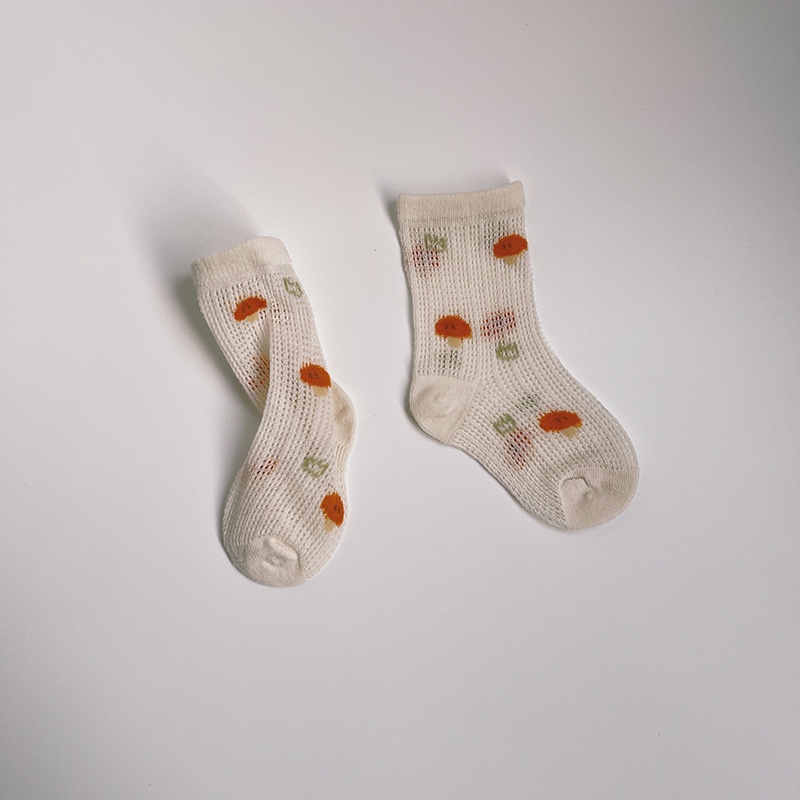 Vớ cotton Phối Lưới Thoáng Khí Dễ Thương Phong Cách Hàn Quốc Cho Bé