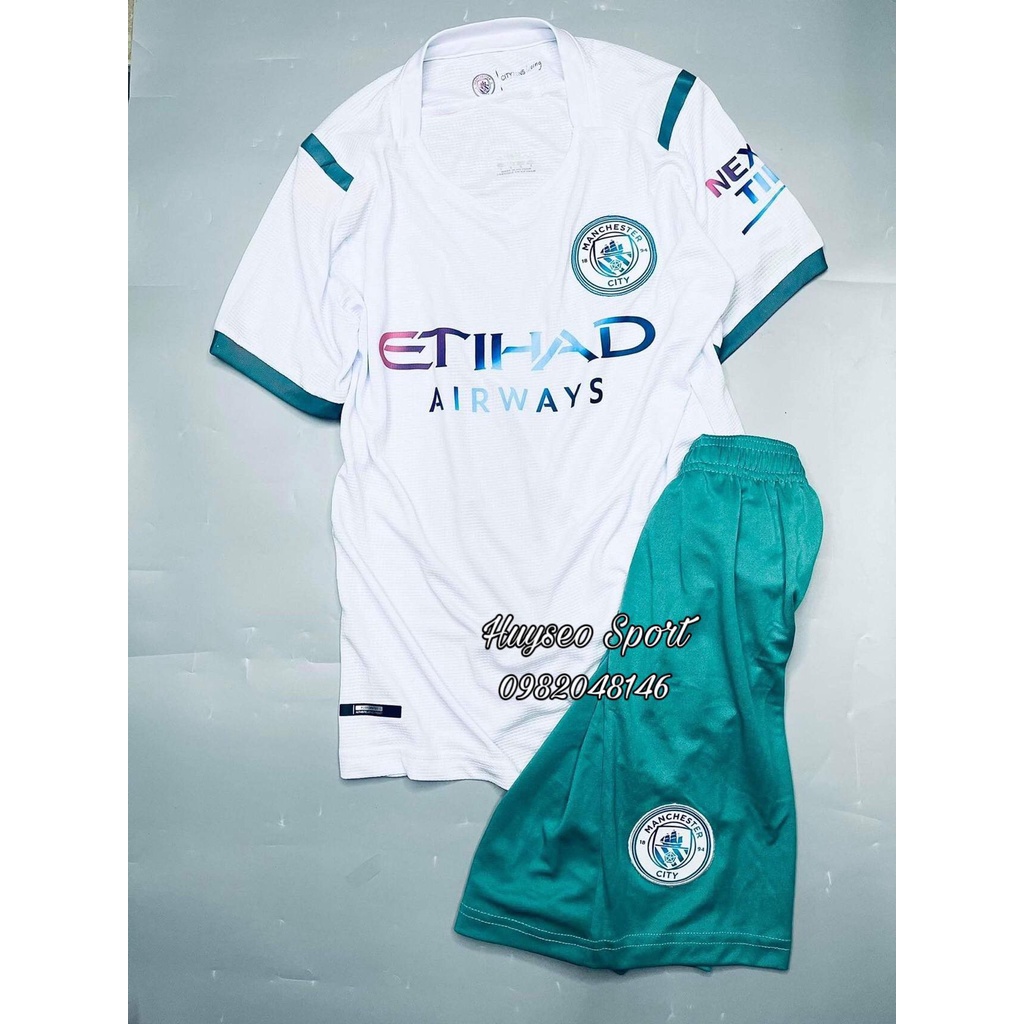 Set quần áo CLB Manchester City quần Xanh - Hàng Thái Lan - Nam Nữ mặc thoải mái