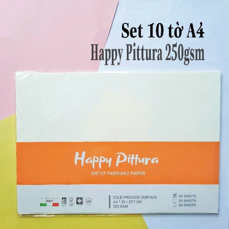 Giấy vẽ màu nước Happy A5/A4 250gsm