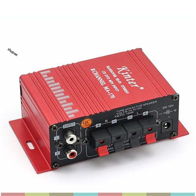 Âm ly  mini 12V cho xe hơi, loa - tặng kèm dây nguồn, chưa bao gồm nguồn