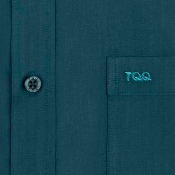 Áo sơ mi dài tay TQQ màu xanh cổ vịt không túi ngực M02CS lạ mắt, độc đáo | BigBuy360 - bigbuy360.vn
