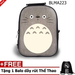 Combo balo học sinh - teen truyện tranh totoro nâu mặt ngơ - vblma223