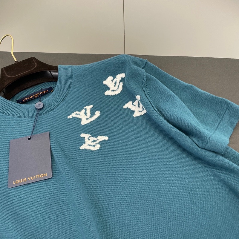 Áo len nữ dáng rộng tay ngắn thương hiệu Louis Vuitton LV cao cấp