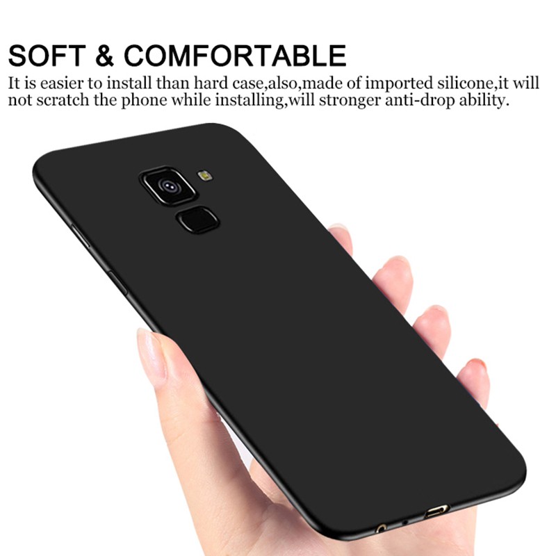Ốp điện thoại silicon nhám mềm cho Samsung Galaxy A7 A9 A8 A6 Star J4 J6 J8 Plus Prime J2 Pro 2018