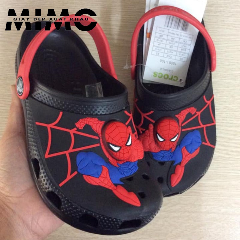 [Tặng jibit] Dép sục Spiderman, sục cross cho bé đi trong nhà hình siêu nhân người nhện phát sáng