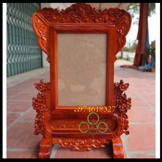 Khung ảnh thờ hoa mai khùng hình thờ mai gỗ gõ 2 cỡ ảnh 25x35 và 21x31