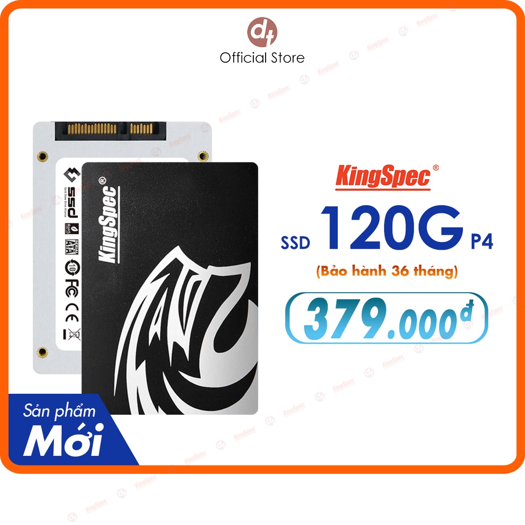 [Mã BMBAU50 giảm 10% đơn 99k] Ổ cứng SSD KingSpec 120GB SATA 2.5 | P4 120 Hàng Chính Hãng