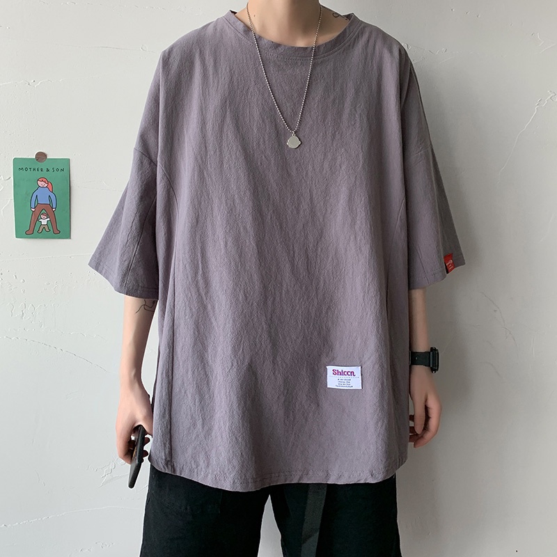 Áo thun IFNICEFUTURE tay ngắn dáng rộng size lớn vải thuần cotton màu trơn thời trang thường ngày cho cặp đôi