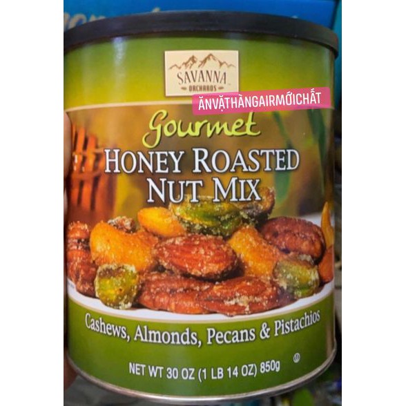 Mix Nut Hạt Hỗn Hợp Tẩm Mật Ong Savanna Orchards Honey Roasted Nut Mix 850g