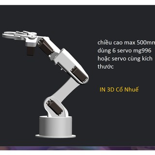 Cánh tay robot IN 3D 6 bậc tự do Arm robot 6 dof