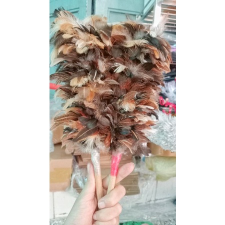 Chổi Quét Bụi Lông Gà Mini Đẹp Size 38cm, Chổi Lông Gà