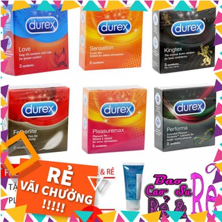 [Sale]  Combo 6 hộp Bao Cao Su Durex 18 cái tùy chọn. Tặng 1 tuýt Gel Bôi Trơn Play