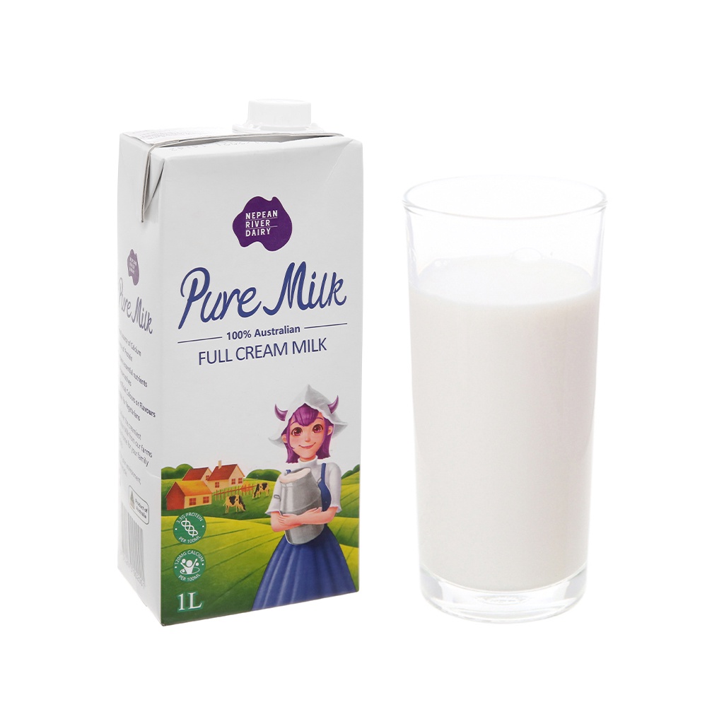 Sữa tươi nguyên kem không đường Pure Milk hộp 1L FENNC