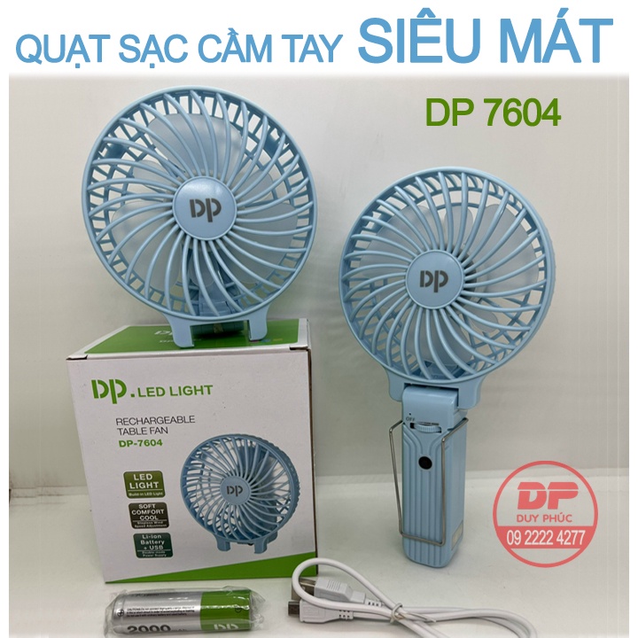 Quạt sạc mini DP 7604 – pin sạc dung lượng cao