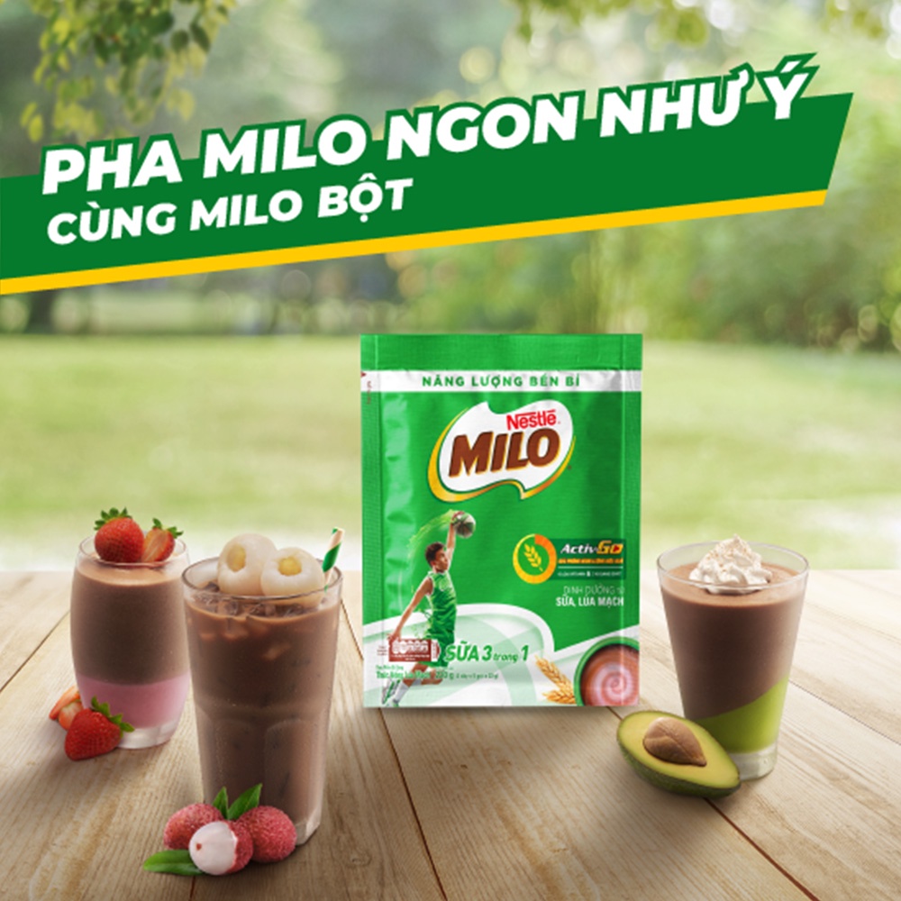 Milo sữa 3 trong 1 330gr (3 dây*5 gói*22g)