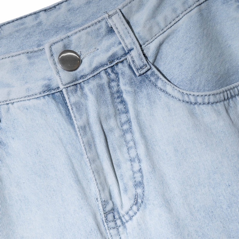 KIẾM LÀ MỐT NAUGHTY - quần jeans nam dài ống rộng màu xanh wash trắng