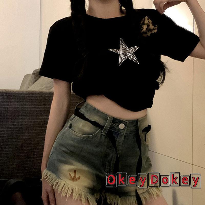 Áo Thun Tay Ngắn Thời Trang Đường Phố Cho Nữ OKDK-y2k