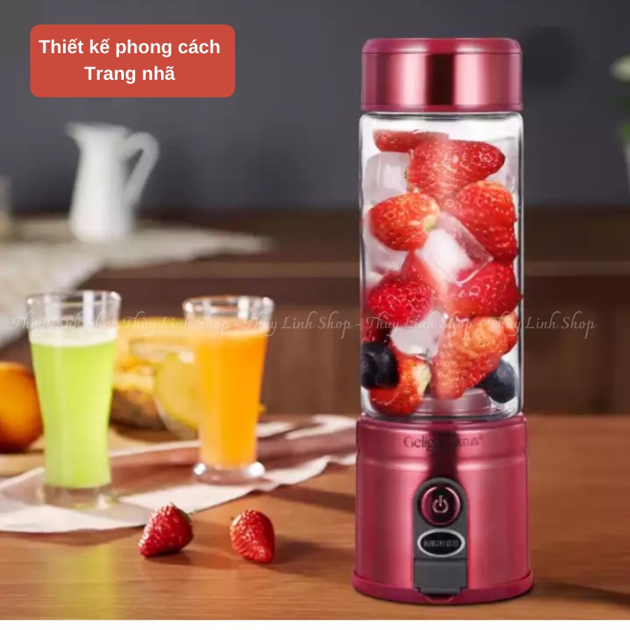 MÁY XAY SINH TỐ GELIGAO - XAY ĐƯỢC ĐÁ - MÁY XAY CẦM TAY MINI SẠC PIN CHÍNH HÃNG - BH 1 NĂM