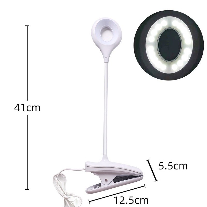 1 Đèn LED Đọc Sách Dạng Kẹp Xoay 360 Độ Có Dây Cáp USB Tiện Dụng